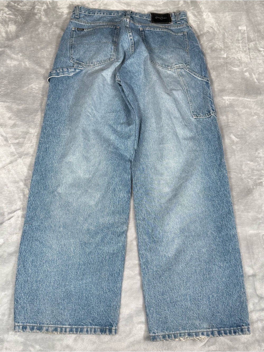 Vintage Sean John Double Knee Carpenter Jeans Mens 34x32 Light Wash Baggy Y2K